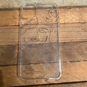 iPhone 11 transparent silicone line drawing phone case